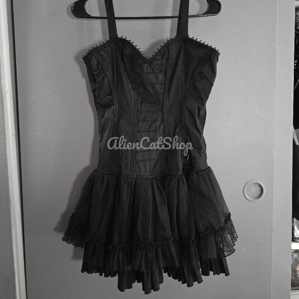 Vintage Tripp Nyc Goth Tutu lace Dress Black Hot Topic